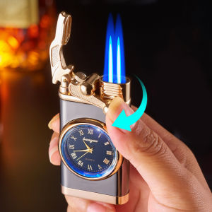 Bật lửa đồng hồ búng tay 2 tia có đèn nhấp nháy siêu đẹp- xài gas