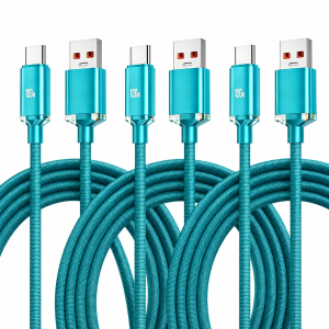 NNBILI 3 CÁI 120W 6A Cáp Sạc Nhanh USB Sang Type C Cho Huawei Xiaomi Samsung Oneplus - Dây Đồng Bộ Dữ Liệu Và Sạc Type-C