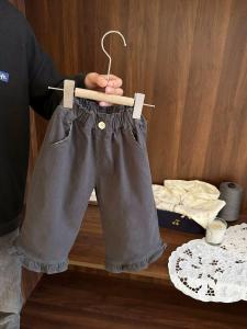 Spring Autumn Wide Leg Casual Pants for Baby Girls Korean Style Loose Straight Cut Childrens High Street Fashion Trousers