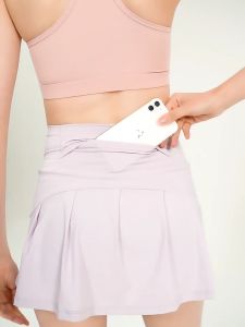 Antibom Anti Glare Fitness Shorts for Women with High Waist and Hip Lifting Exercise Running Tennis Skirt