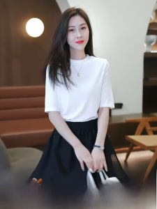 Modal T-shirt Womens Classy Half Turtleneck Silm Slim Looking Half Sleeve Shirt Spring and Summer New Arrival Inner Bottoming Shirt