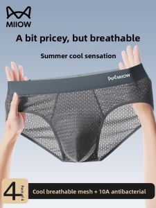 MiiOW | Cool Light Icy Silk Mens Briefs Large Size