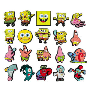 Potdemiel 20pcs SpongeBob series Charms for Crocs - DIY PVC Soft Shoe Clips Removable Decorations for Shoes & Sandals shoe charm
