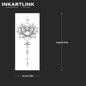 INKARTLINK Lotus Flower Juice Tattoo Patch Waterproof Continuous Color Rendering for 1-2 Weeks Essential for Trendy People