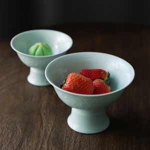 ชามเซรามิกลายดอกไม้สไตล์วินเทจสำหรับใช้ในบ้านพร้อมการแกะสลักด้วยไฟฟ้าขนาดใหญ่ ชามชาสำหรับโรงแรมและสุสาน