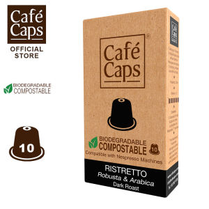 Nespresso Compatible Coffee Capsule Ristretto - Cafecaps (1 Box X 10 Caps) | กาแฟแคปซูล รสเข้มสไตล์อิตาเลียน