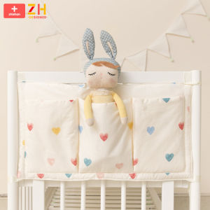 Pure Cotton Diaper Bag Baby Bedside Storage Pouch Hanging Bag Childrens Bed Pure Cotton Cloth Nappy Pouch Infant Supplies