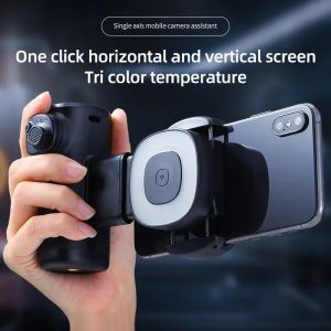 Single-Axis Adjustable Phone Grip with Bluetooth LED Selfie Light for Selfie Video Live Streaming & Outdoor Photography
