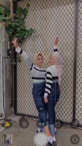 Two Tone Rok Skrit Jeans Highwaist Wanita Streach Panjang Serut Casual