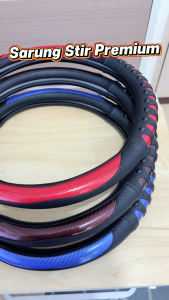 Sarung Stir Mobil Premium Kulit & Carbon Fiber Universal – Cover Setir Anti Selip