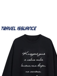 Áo Thun Dài Tay Dáng Rộng Cổ Tròn in Chữ Thời Trang Giản Dị Cho Cặp Đôi Mùa Thu Thường Ngày Thân Thiện Với Da Thoáng Khí