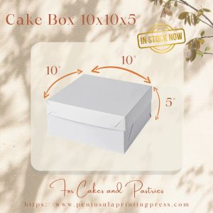 10x10x5 Cake Box 25 Sets | Plain White | No Window | Retail Wholesale Available