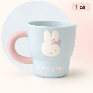 Miffy | Bộ Cốc Đánh Răng Miffy Màu Xanh Sữa - Phong Cách Thẩm Mỹ Instagram Cốc Súc Miệng Đôi Tối Giản Chăm Sóc Răng Miệng Cho Ký Túc Xá & Gia Đình