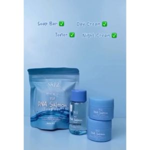 PAKET DNA SALMON SR12 / WAJAH GLOWING - MENINGKATKAN ELASTISITAS MELEMBABKAN MENUTRISI KULIT - BPOM