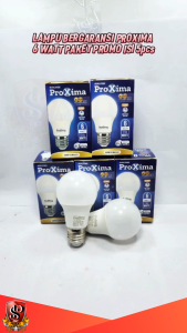 PAKET ISI 5 PCS Proxima LED Bulb 6 WATT Lampu LED Bohlam LED Cahaya Putih Terang 6 WATT SNI Proxima Kuat Awet Paket Isi 5pcs