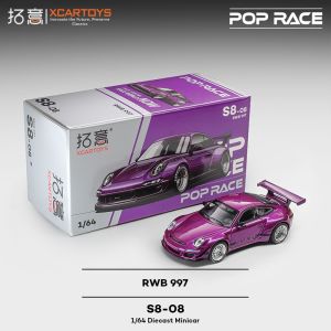 XCARTOYS | Porsche RWB997 Purple Coupe Simulation 1/64 Scale Car Model