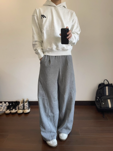 Quần Dài Nam Nữ Dáng Rộng Phong Cách Mỹ Cổ Điển Giản Dị Quần Ống Rộng Dáng Rộng Thoải Mái Đa Năng Hợp Thời Trang Thường Ngày