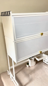Dish Rack  Kitchen Sink Organize Metallic Dish Cabinet Rack Multi-Functional Dustproof Drain Rack
