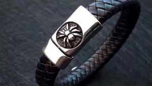Mens Stainless Steel Anchor Bracelet Genuine Braided Leather Wristband Punk Viking Nautical Bangle European Style Gift Jewelry