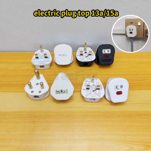 DLX SIRIM 13A 250V AC Fused 3 Pin Plug Top D668 White & Black UK Type Made in Malaysia Kepala Plug Elektrik Replacement