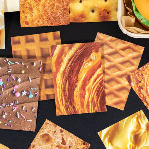 50sheets Memo Material Retro Food Pattern Craft Paper DIY Junk Journal Scrapbook Creative Handbook Aesthetic Decorative Paper