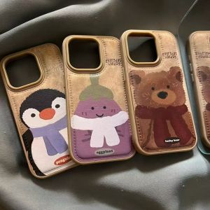 For Autumn and winter scarf eggplant penguin bearing suitable for Huawei mate70pro mobile phone case P80/P70nova14 h260705