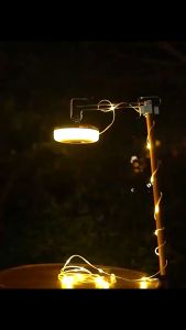 โคมไฟตกแต่งตั้งแคมป์ ไฟตั้งแคมป์ ไฟเส้นอบอุ่น10เมตร   โคมไฟกลางแจ้ง แสงสลัวถึง5ระดับ  โคมไฟตกแต่ง ชาร์จ โคมไฟดอกซากุระ หดได้ กันน้ำ ง่ายต่อการกู้คืน