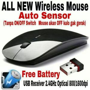 Murah Mouse Wireless Bluetooth Tipis Slim For Windows & Mac untuk semua laptop