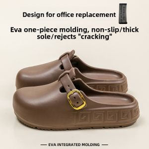 Waterproof Anti-Slip Summer Sandals for Women Thick Sole Height Increasing Toe Cover EVA