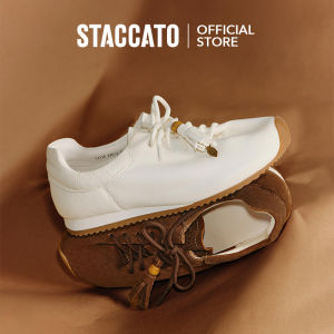 Staccato Womens Retro Sneakers รองเท้าผ้าใบผู้หญิง พื้นหนา เพิ่มความสูง L2110