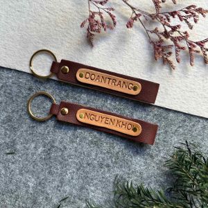 [Móc khóa da PU khắc tên] quà tặng ý nghĩa nhận làm quà tặng doanh nghiệp khắc tên chủ nhân ❤️