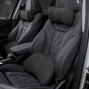 Suede Car Seat Headrest Neck Pillow Memory Foam Lumbar Support For Honda City Civci Fit Jazz HRV BRV CRV WRV Brio Accord Lead mobilio Mugen Type R S Interior Accessories