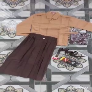 Seragam Pramuka SD Setelan Anak Perempuan Panjang Usia 6-12 Tahun Lengkap Free Jilbab Coklat Anak Perempuan