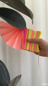 1.6m Colorful Paper Fan Garland /Hanging Fan-Shaped Banner Garland Decor For Merdeka And Festival Celebration