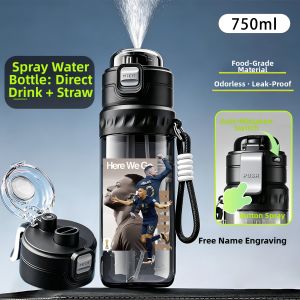 Deanbarry | Bình Nước Thể Thao Phun Sương Cho Học Sinh Nam