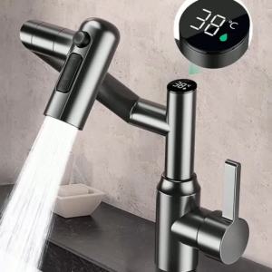 304 Stainless Steel Bathroom Basin Faucet Deck Mounted Hot And Cold Mixer Water Bathroom Tap Washbasin Crane For Bathroom