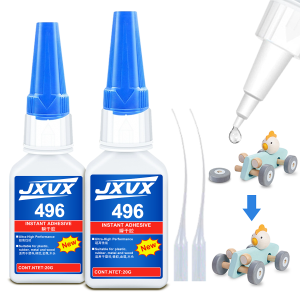 JXVX 496 Super Glue All-Purpose Liquid Glue extra strong Glue Tool 20g - Fast Drying Clear CA Adhesive for MetalPlastic Wood Ceramic Glass & DIY Repairs Easy Use.