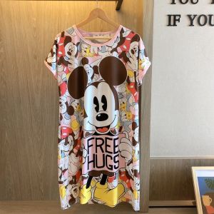 เสื้อชุดนอนลายมิกกี้เม้าส์ชุดกระโปรงชุดนอน มิกกี้เม้าสชุดนอนราคาถูกชุดนอนMicky mouse
