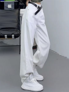 Slimming High Waist Wide Leg Jeans Womens Stylish Fashionable White Straight Cut Boyfriend Denim Pants plus Size Trendy Summer