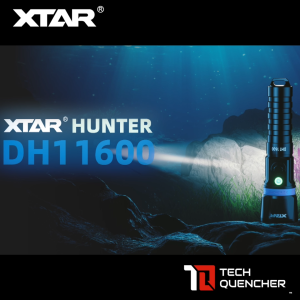XTAR DH1 Hunter Diving Flashlight - 1600 Lumens - 355m - Rechargeable 21700 Battery - Spearfishing