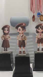 Piala Akrilik Penghargaan & Kenangan Pramuka Sekolah PAUD TK SD Plakat Tropi Plus Tatakan