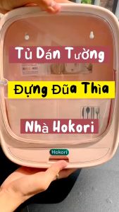 KỆ DÁN TƯỜNG HOKORI 6788 ( ĐỰNG MUỖNG ĐŨA ) 4 NGĂN CÓ NẮP KÍNH TRONG SUỐT