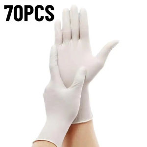 30/70PCS Disposable White Nitrile Gloves Disposable Cleaning Products Living Room Cleaning Garbage Removal Beauty Embroidery