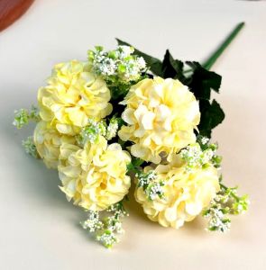 Bunga Dandelion Dekorasi Bahan Plastik / 1 buket 5 Tangkai Artificial Rose