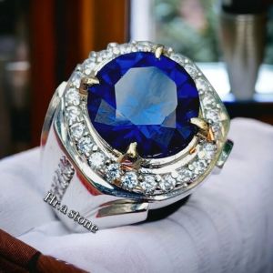 CINCIN BATU BLUE KING SAFIER BULAT CUTTING