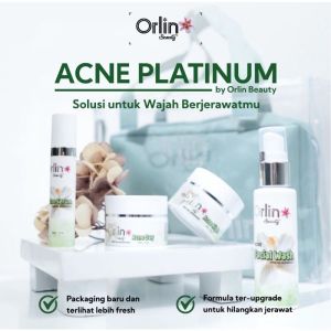 Paket Acne Glowing Platinum Orlin Beauty Skincare / Krim jerawat & bopeng ( Free jelly pink seharga 40.000)
