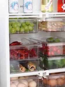 กล่องลิ้นชักเก็บของในตู้เย็น รสชาติ สีโปร่งใส สำหรับการเก็บไข่ ผลไม้ R782