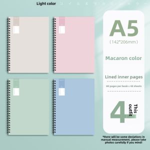 New 2025 B5 Soft Leather Spiral Bound Notebook A4 Size Thickened Simple Ins Style Detachable Page College Student Exam Record Book