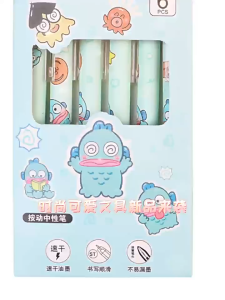 LULU-6 Pieces/set Cute School Writing Cartoon Soft Hand Guard Gel Pen Office Supplies Stationery Gift