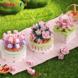 Balok Susun Bunga Mainan Anak Perempuan Kompatibel dengan Flower